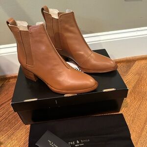 NWT Rag & Bone Brown Leather Booties Size 11 (41)